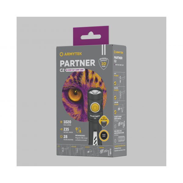 Armytek Partner C2 Magnet USB (теплый свет)